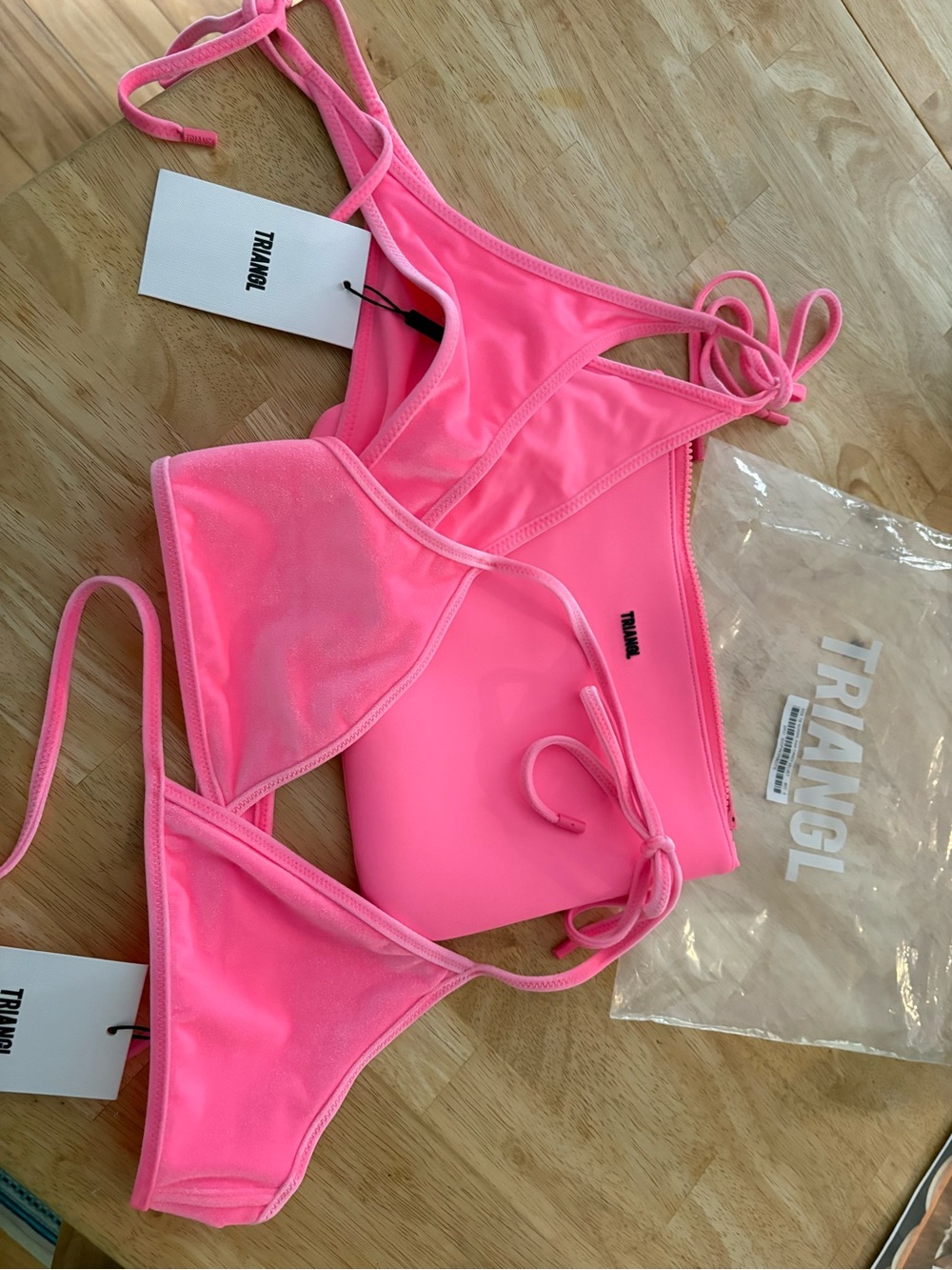 triangl swimwear Pink Velvet Halter Tie Bikini - Picture 3 of 8